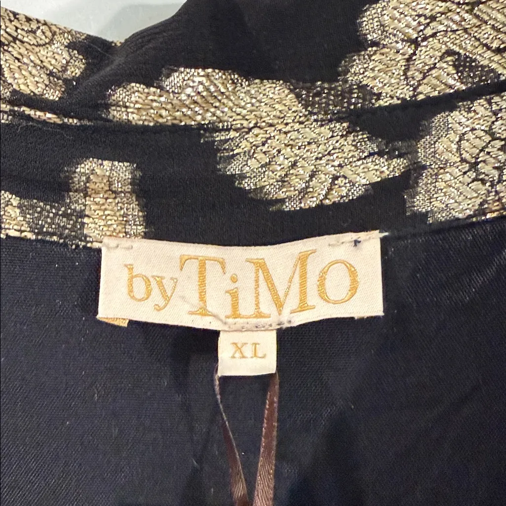 byTiMo Women's Black Belted Tiered Brocade Mini Dress XL NWT - Image 3