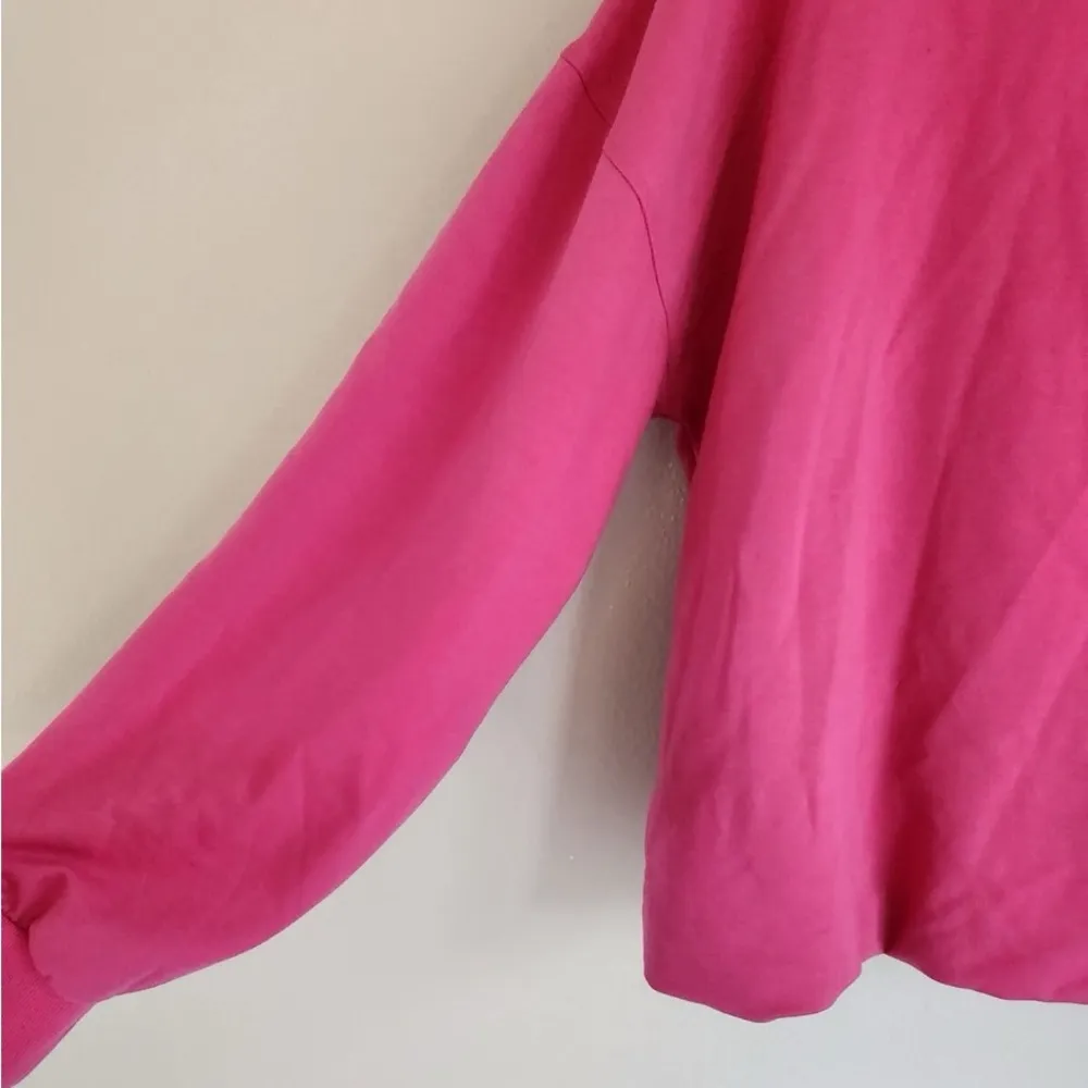 ANTHROPOLOGIE Maeve Twist-Front Sweatshirt Size  Pink XXSmall - Image 7