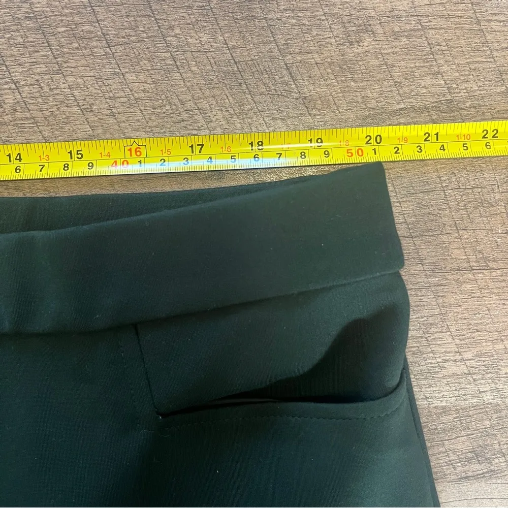 Susan Graver Liquid Knit Pants Womens Size XL Dark Green Front Pockets Classy - Image 6