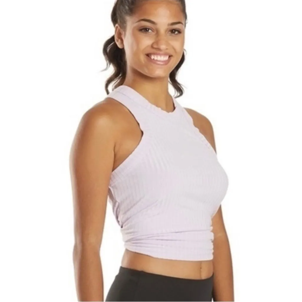 Free People Movement Blissed Out Ribbed Racerback Tank Lilac Purple Size Small - Image 12