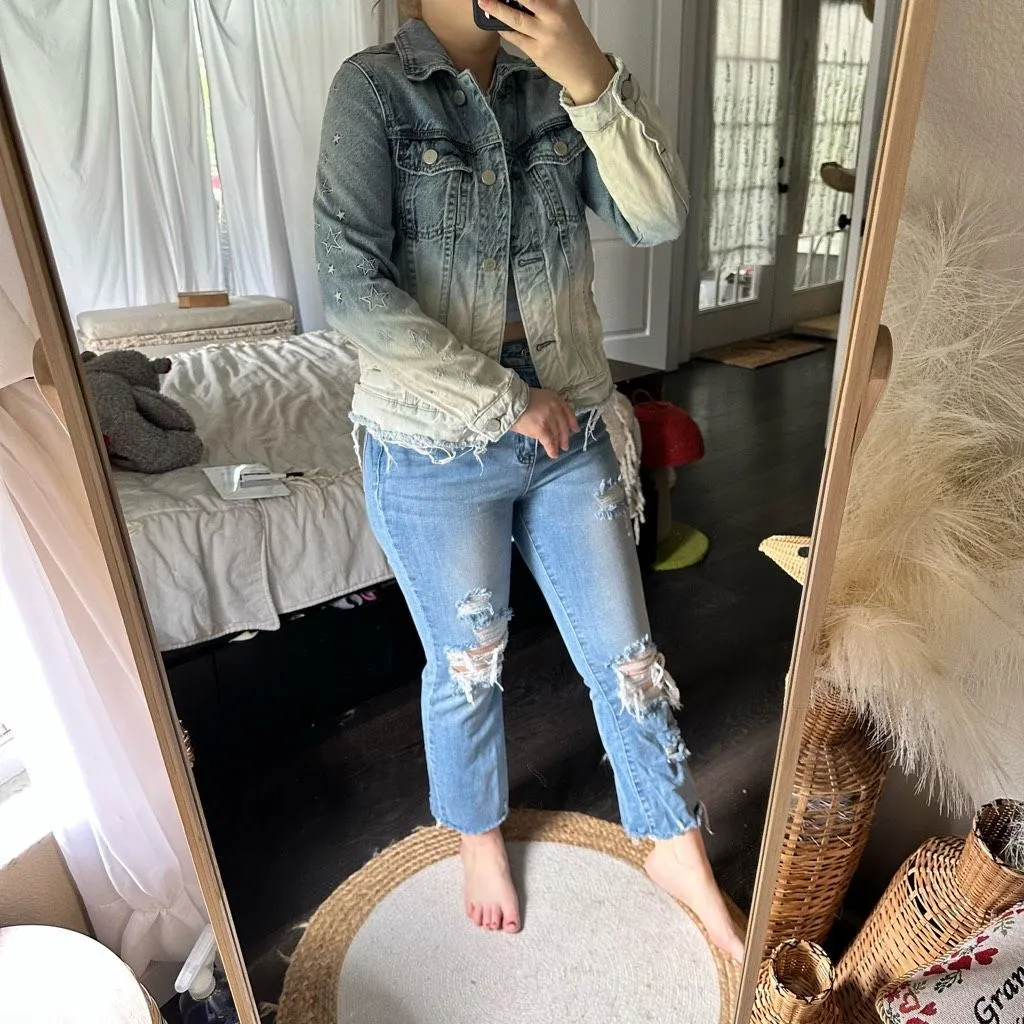 Blank NYC Women’s Extra Small Ombre Dip Dye Denim Jacket - Image 2