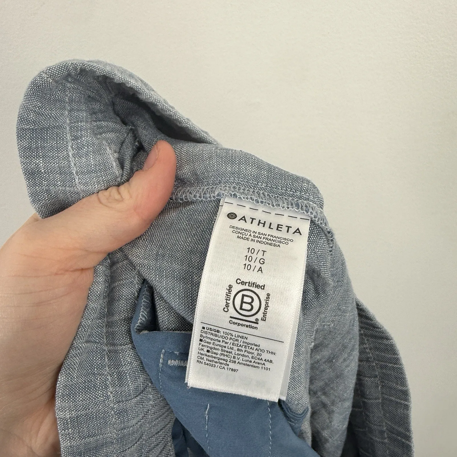 Athleta Retreat Linen Jogger Cambray Blue Lagenlook Coastal Womens 10 Tall - Image 7