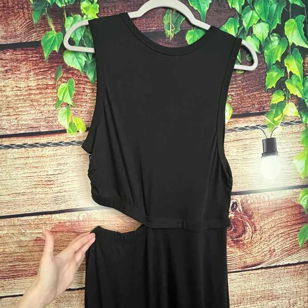 A.L.C. Jaxon Black Side Cut Out Maxi Dress Large Bodycon Sleeveless Sexy - Image 8