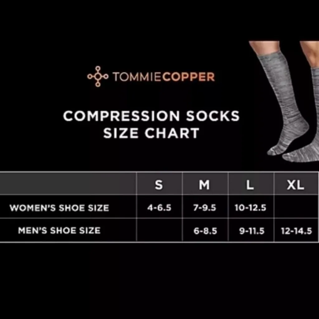 Tommie Copper Nanoglide Compression over the calf socks NWT Gray - Image 4