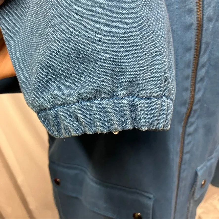 Trovata Womens Gully Coat Hooded Blue Medium 100%‎ Cotton Pockets Spring Classic - Image 4