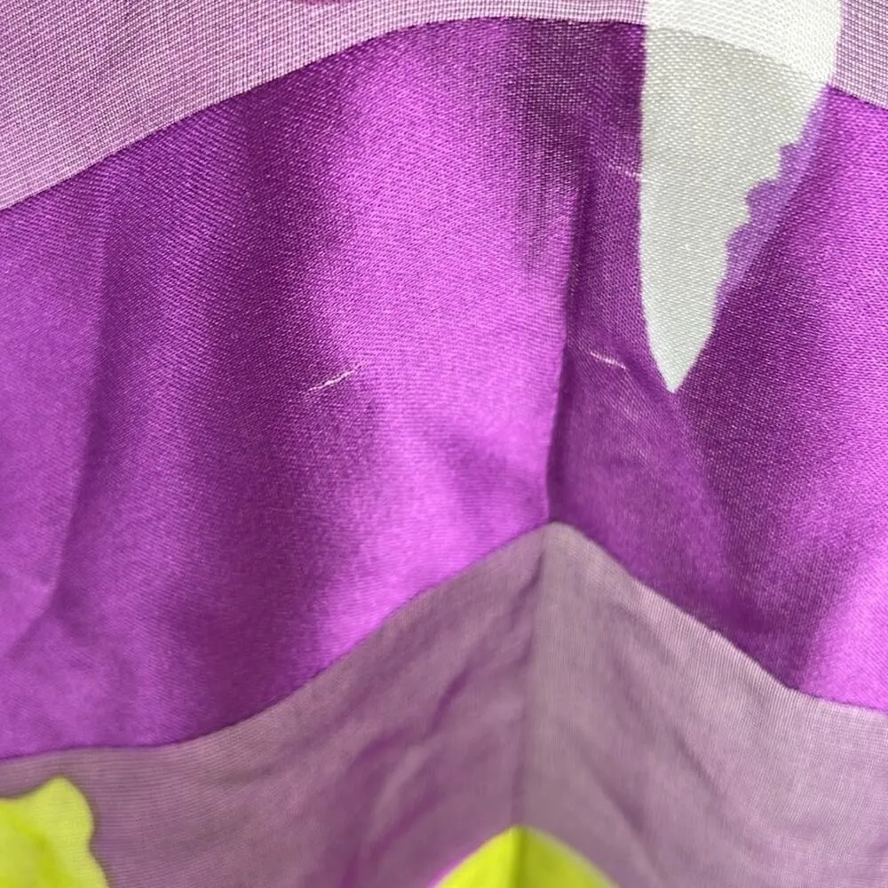 Cynthia Rowley 100% Silk Scarf. Abstract Floral. Bright Colors. 14”x66” - Image 4