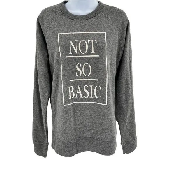 Soffe Not So Basic Graphic Long Sleeve Sweatshirt Pullover Small Grey - Image 10