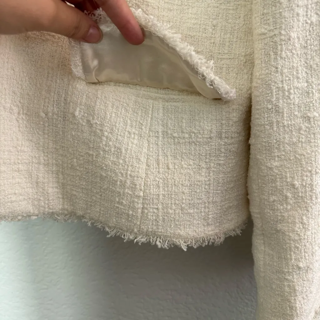 Ellen Tracy • Blazer • Tweed Jacket • Off White • 16 • Office Business Attire - Image 4