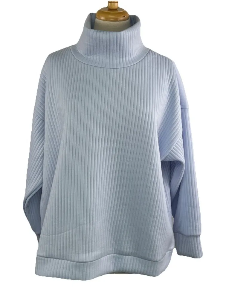 For The Republic Sz 1X Womens Top Lilac Purple Ribbed Knit Mock Neck Pullover - Image 1