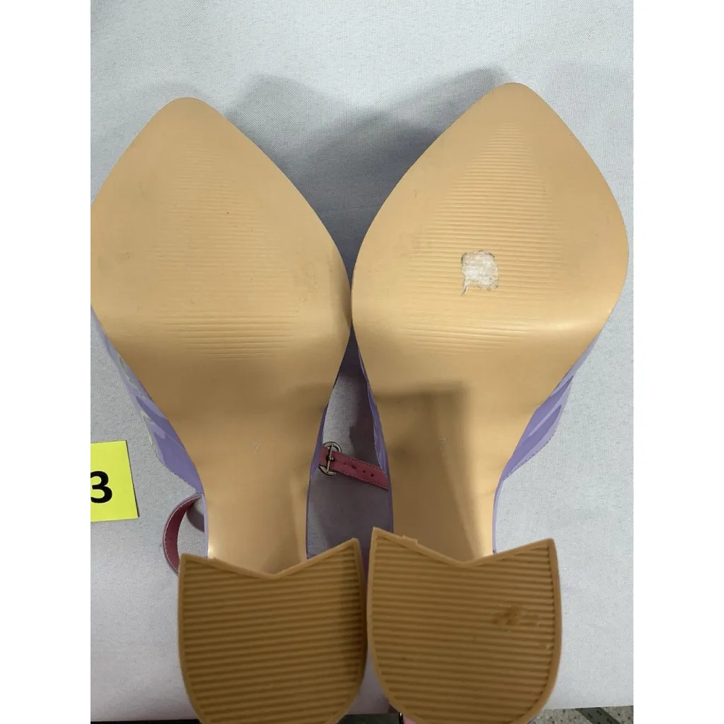 Womans New MHYK Slip On Platform Dress Shoes 7 Lavender Strappy Pontes Toe Purple - Image 7