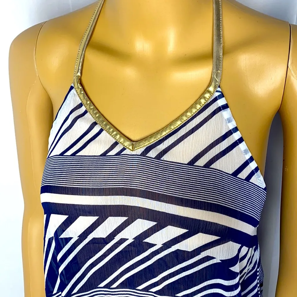 Tommy Bahama White/ BlueStaples gold string Tunic - Image 6