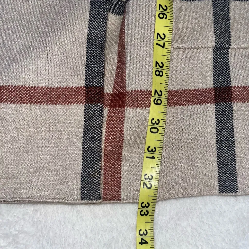 Halston Plaid Knit Sweater Cardigan Jacket  sz S - Image 6