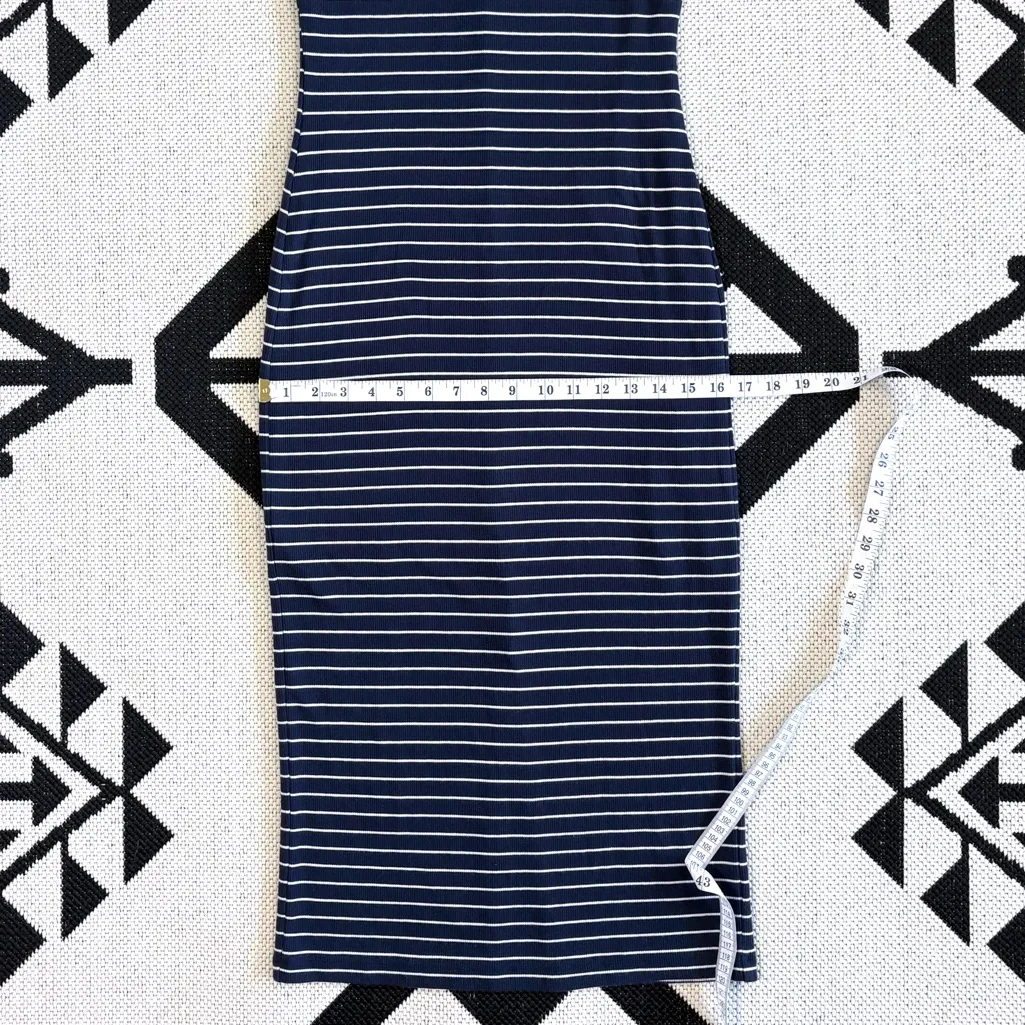 Marine Layer Lexi Daytime Midi Dress in Navy White Stripe Small - Image 9