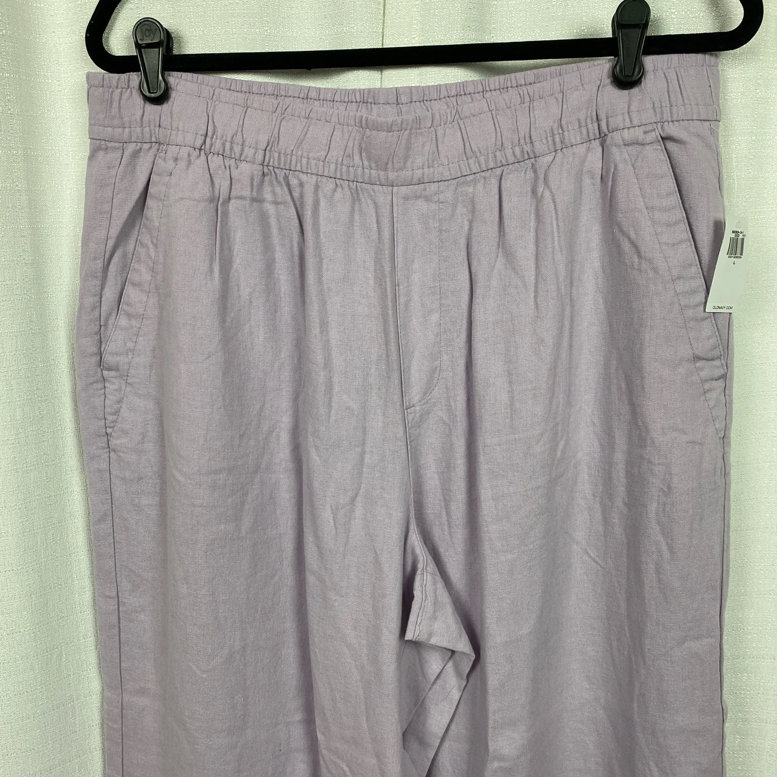 Old Navy Dusky Lavender Purple Wide Leg Pull On Linen Blend Pants Sz.L NWT - Image 4