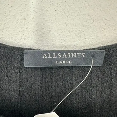 AllSaints Margot Black Ribbed Knit Sleeveless Bodycon Sweater Maxi‎ Dress NWOT Size L - Image 3