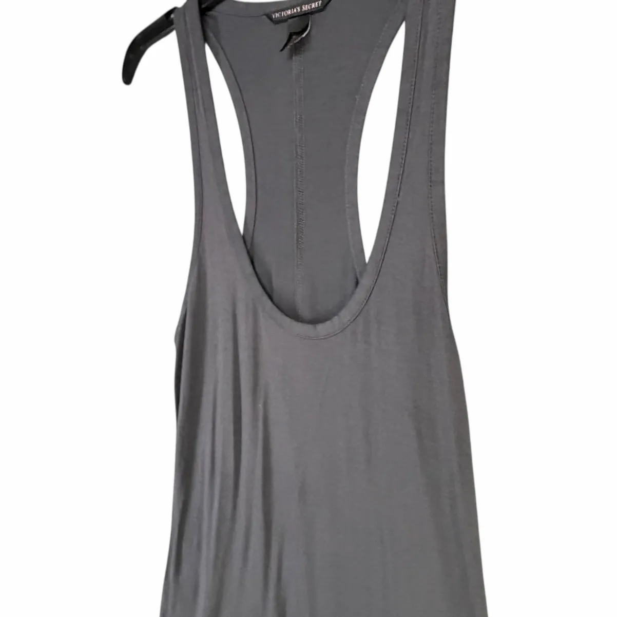 Victorias Secret Tank Maxi Dress S Gray Racerback Scoop Neck Hi Lo Effortless - Image 3