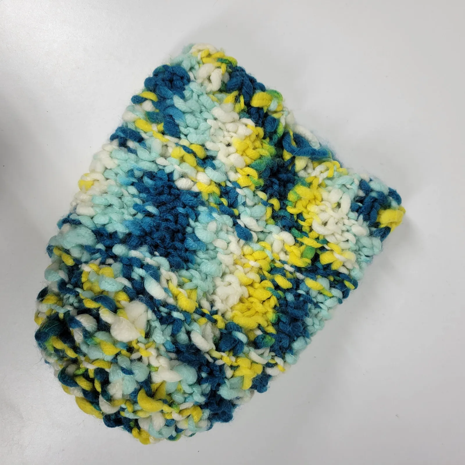 Marmot Frosty Womens Pom Pom Hat OS Green Yellow Loose‎ Knit Winter Cozy Cap - Image 8