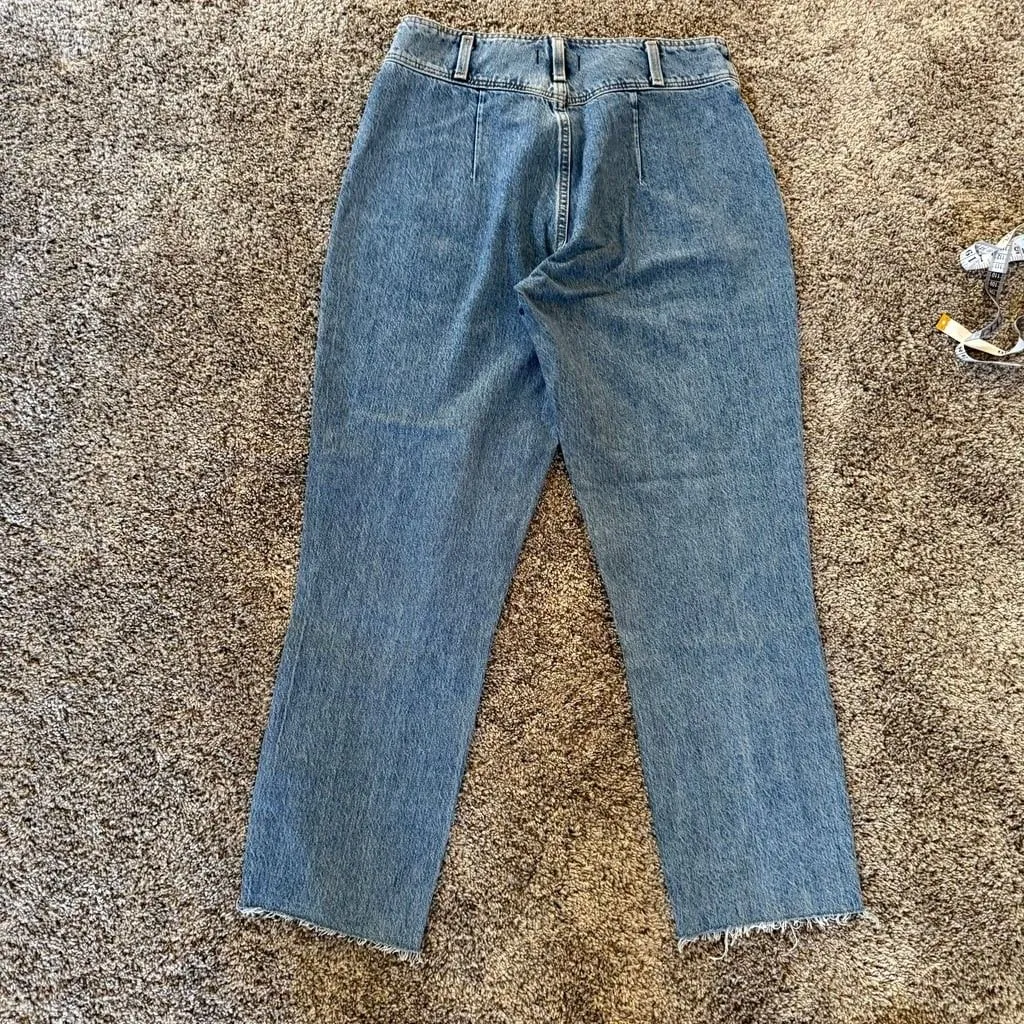Abercrombie & Fitch Medium‎ Wash High Rise Women's A&F Mom Jeans 28 (28 x 28.5) - Image 9