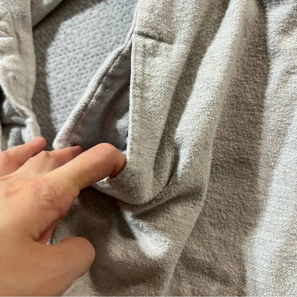 Madewell Flannel Sunday Shirt in Heather Soft Grey Size XSmall 100% Cotton GUC - Image 6