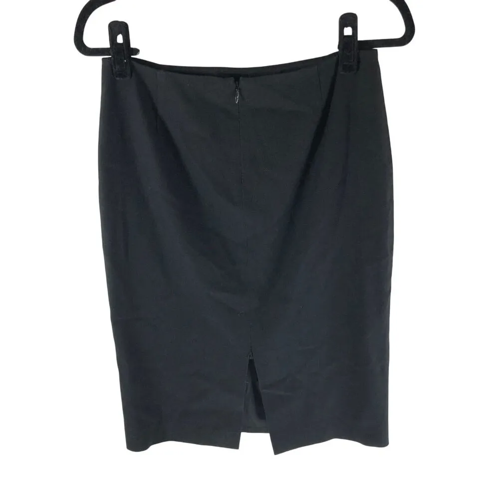 Elie Tahari Canvas Cotton Blend Pencil Skirt Stretch Lined Black 4 - Image 2