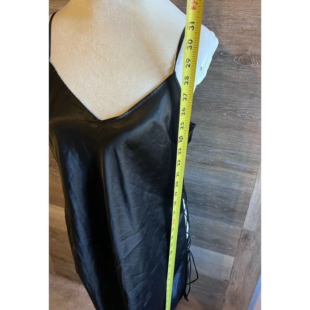 Victoria Secret Satin Slip Dress Lingerie Medium Black Grunge Goth Sexy Nightie - Image 4