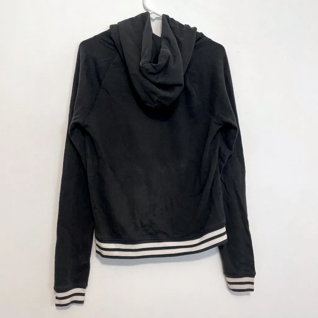 VS PINK VICTORIA'S SECRET Perfect Pullover Black White Logo Hoodie Sweatshirt M - Image 11