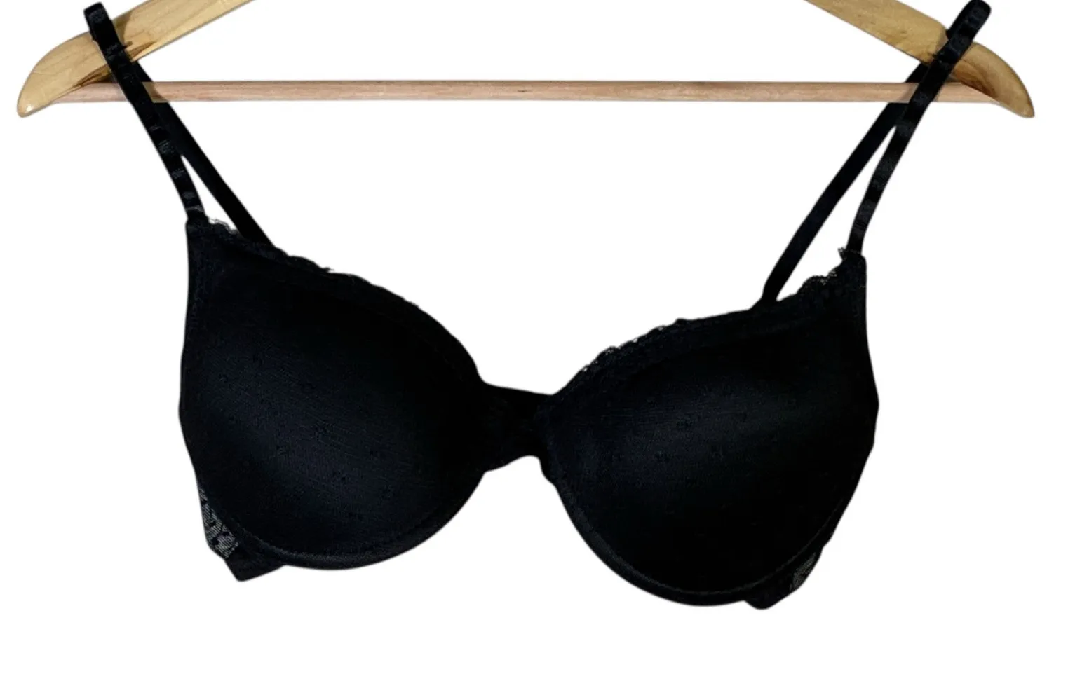 Kathy Ireland Intimates Lace Underwire Bra Womens 34C Black Romantic - Image 1