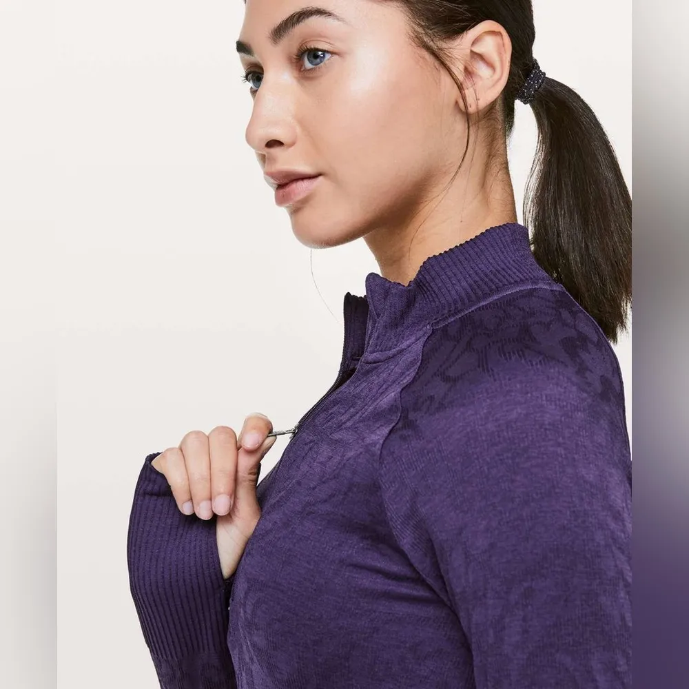 Lululemon Rest Less Half Zip Pullover in Dark Court Purple Size 6 - Image 3