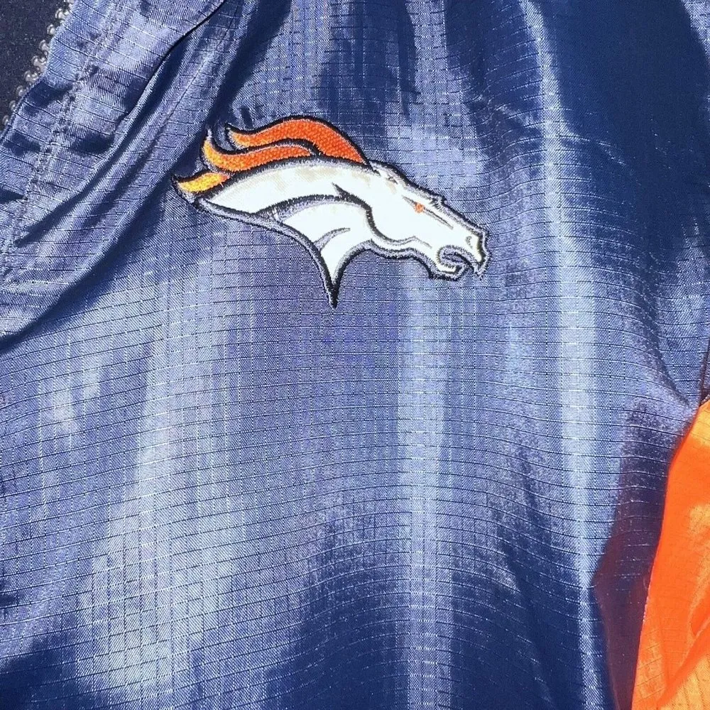 NFL Denver Broncos Womens Jacket Size XL Navy Orange Zip Up Fleece Lined Flaw - Image 2