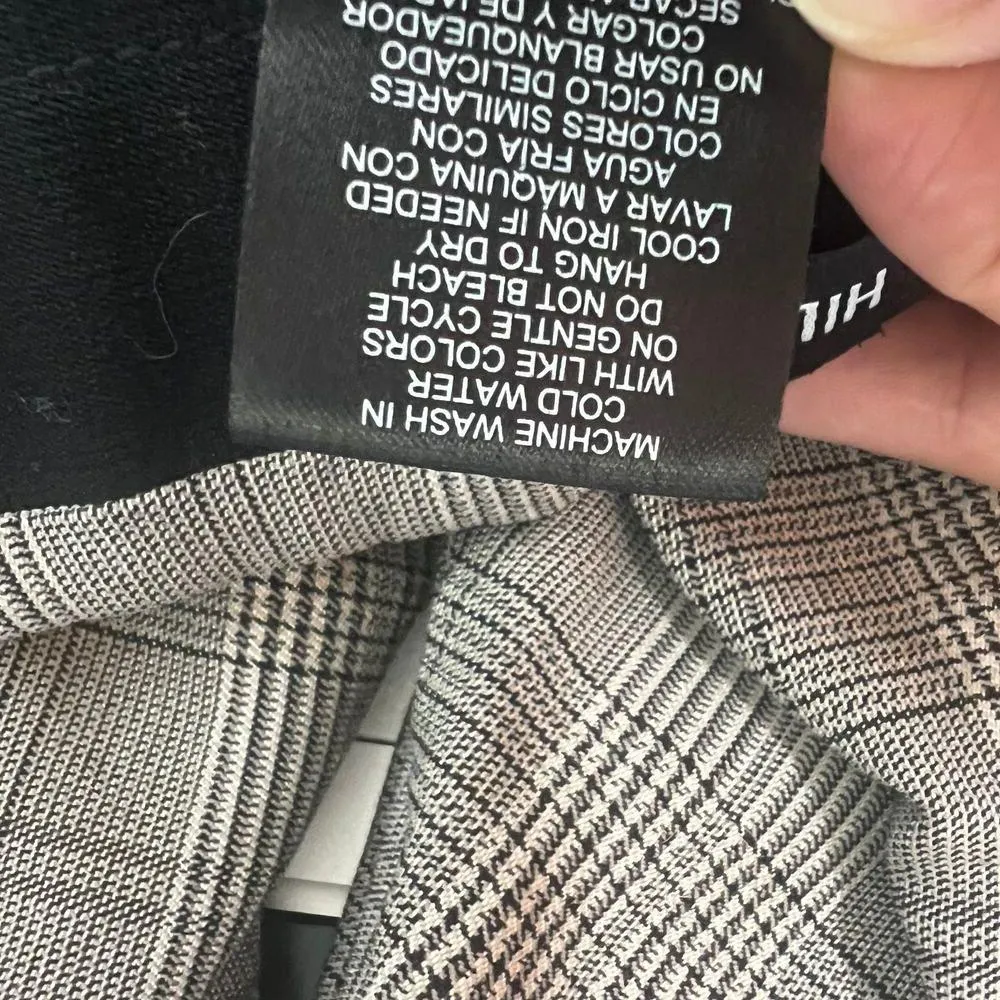 Hilary Radley Pull On High Rise Plaid Women's Gray Pants Size XL Side Pockets - Image 9