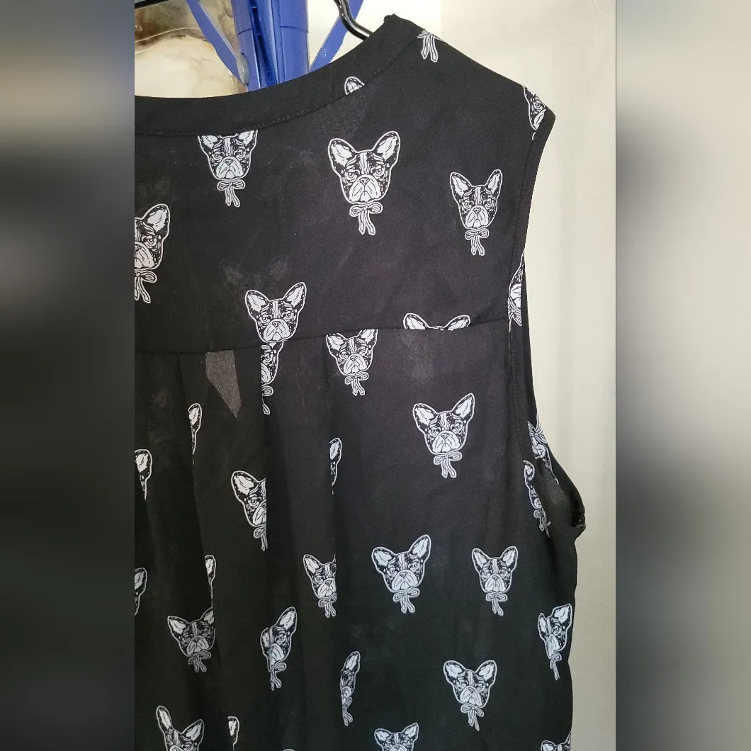 Torrid Harper black sleeveless French Bulldog shirt 2 - Image 12