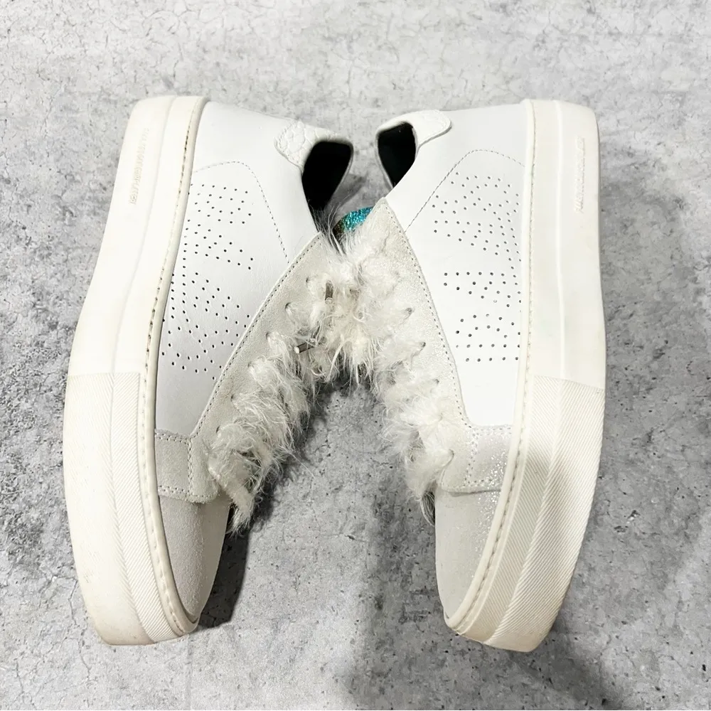 P448 Thea Rainbow Sneakers White Leather Size 39 - Image 6