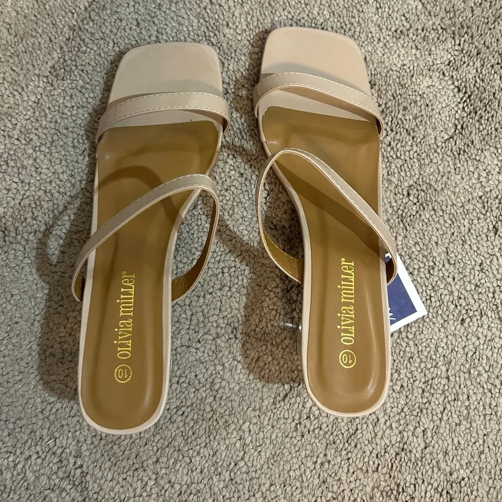 Olivia Miller Nude/clear block heel - Image 3