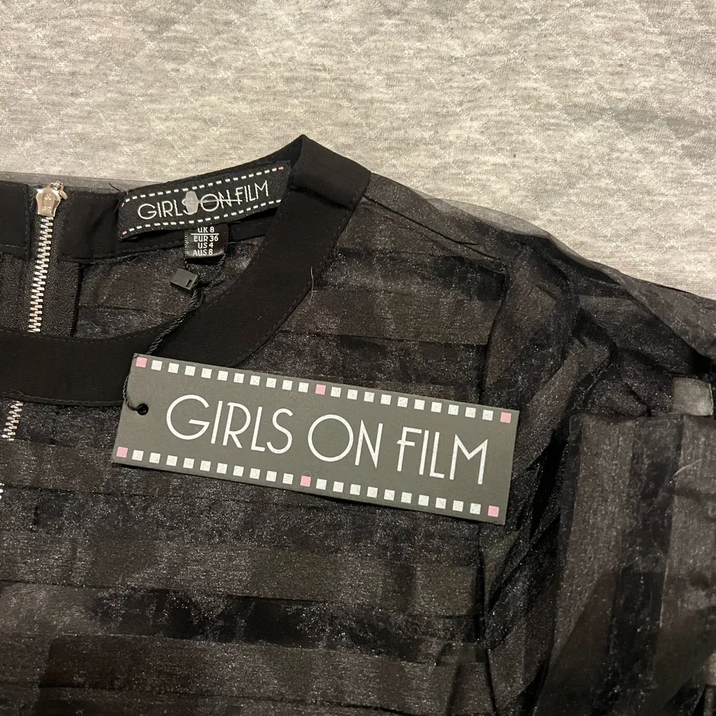 Gray Striped Women's Blouse by Black Size 4 - Image 2