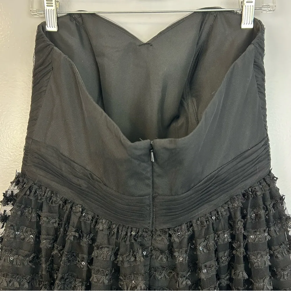 Cheers  Black Strapless Sequin Mini Ruffle Party Dress Size 10 - Image 9