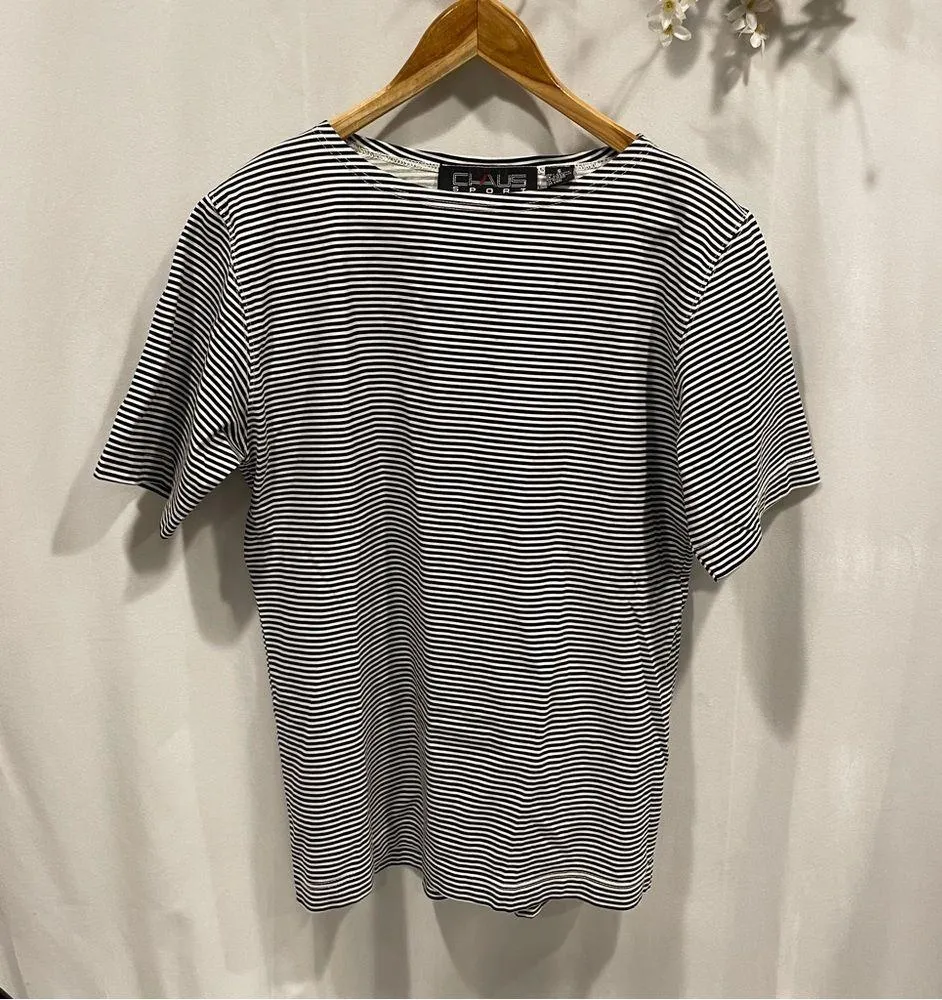 Vintage 80’s Chaus Sport oversized black and white cotton t - Image 5