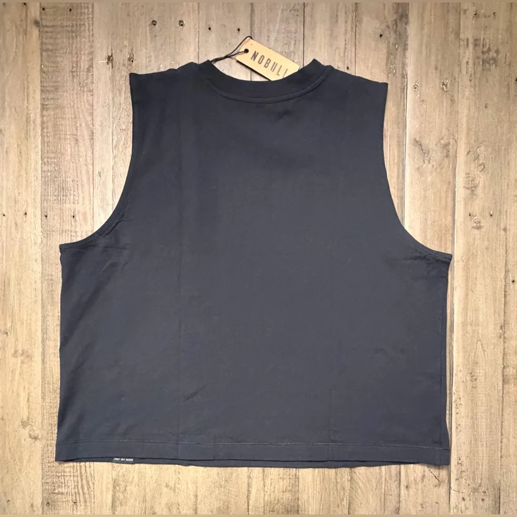NWT NOBULL Women’s Heavyweight Cotton Tank Sleeveless Tee - XXL - Black - Image 3