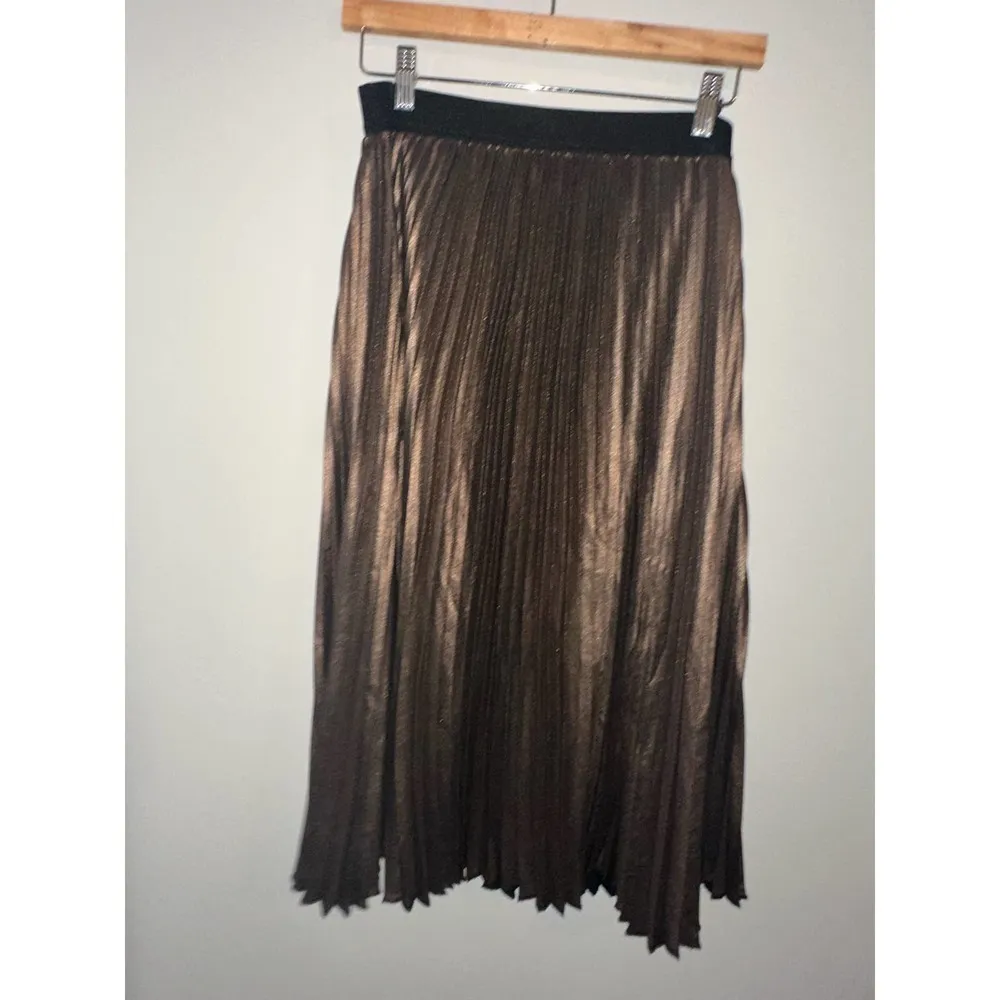 Leith pleated midi skirt with golden reflections - size‎ small - Image 4