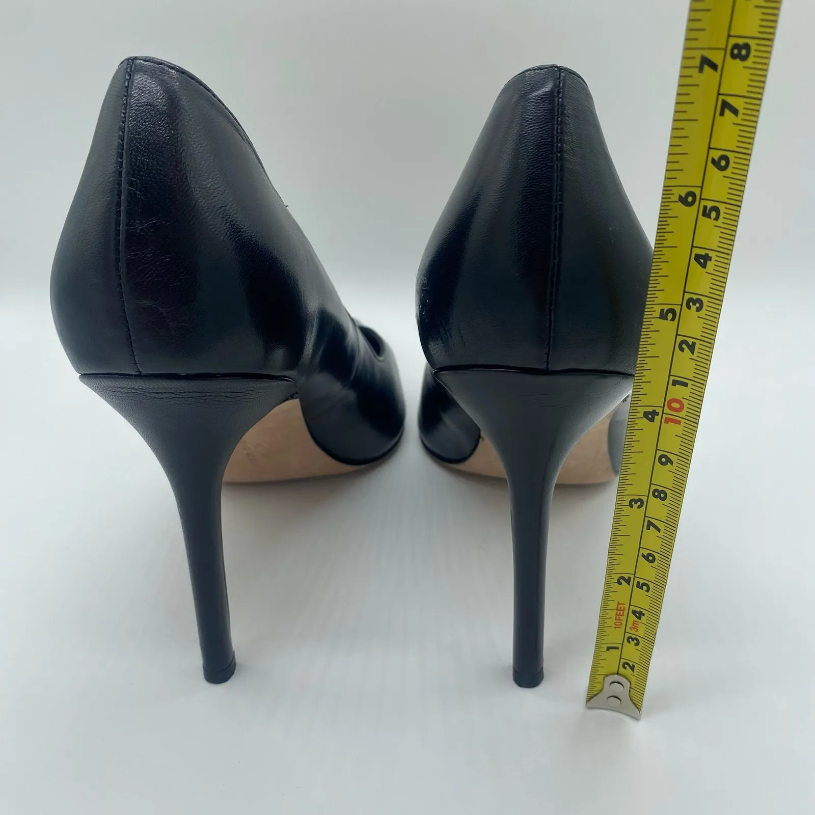 Veronica Beard Lisa Black Leather Pointed Toe Pumps Heels Women's size 10 - Image 5