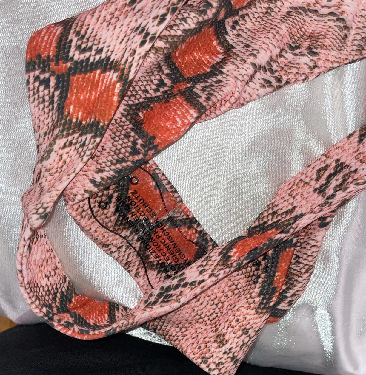 Red Snakeskin Bathing Suit Size M - Image 2