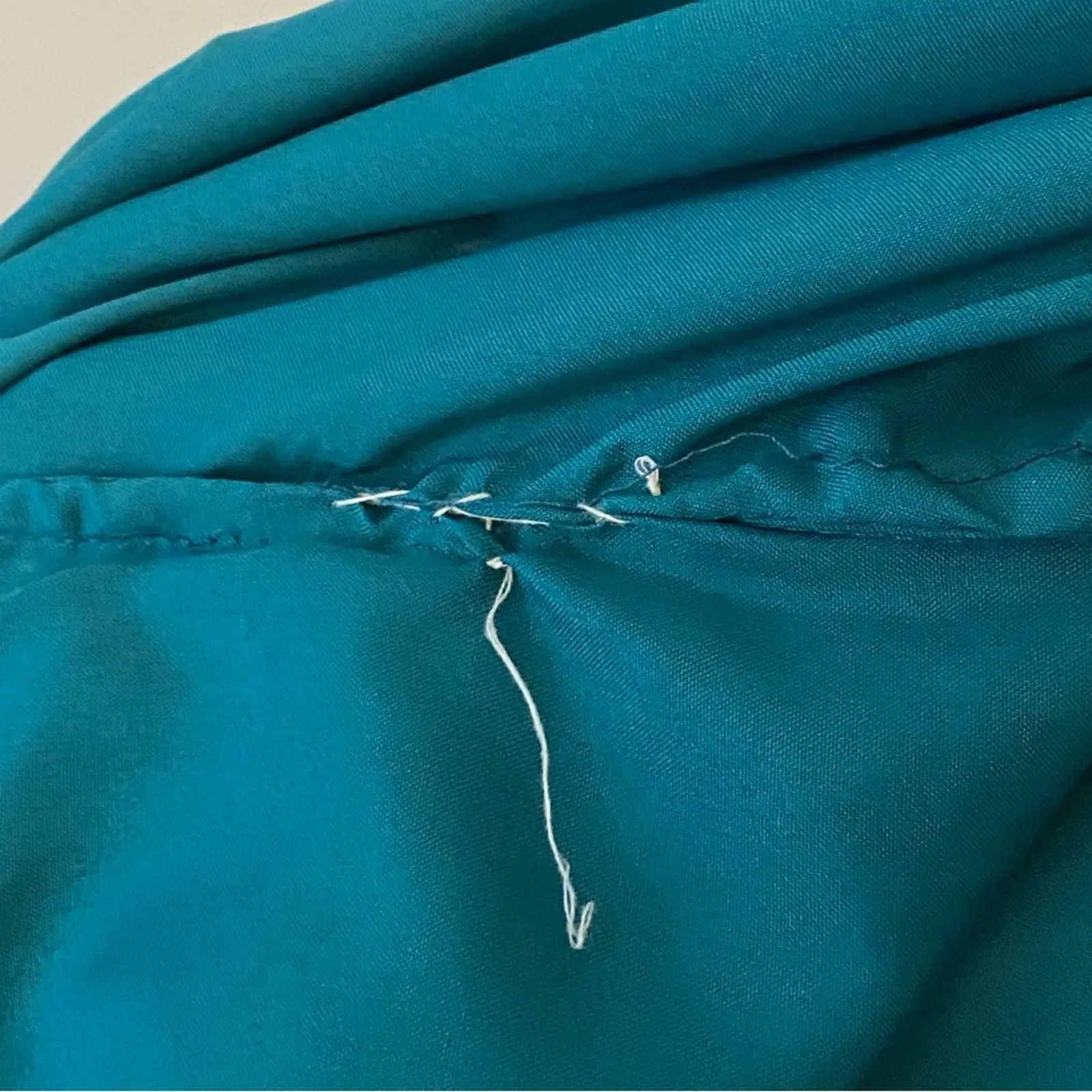 Vintage Womens Formal Dress Large Silk Sequin Long Maxi MCM Prom 20s Occasion Green Size M - Image 15