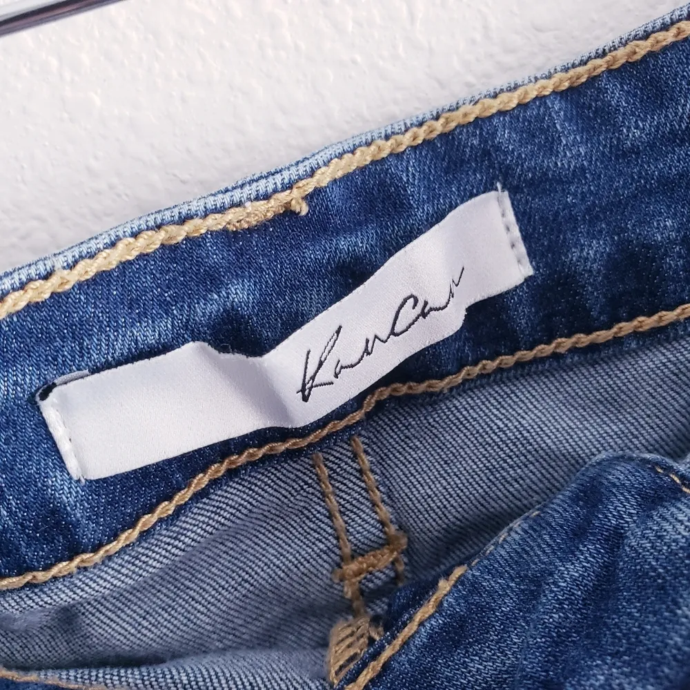 Kancan Distressed Hem Denim Mini Skirt Blue Size L - Image 7