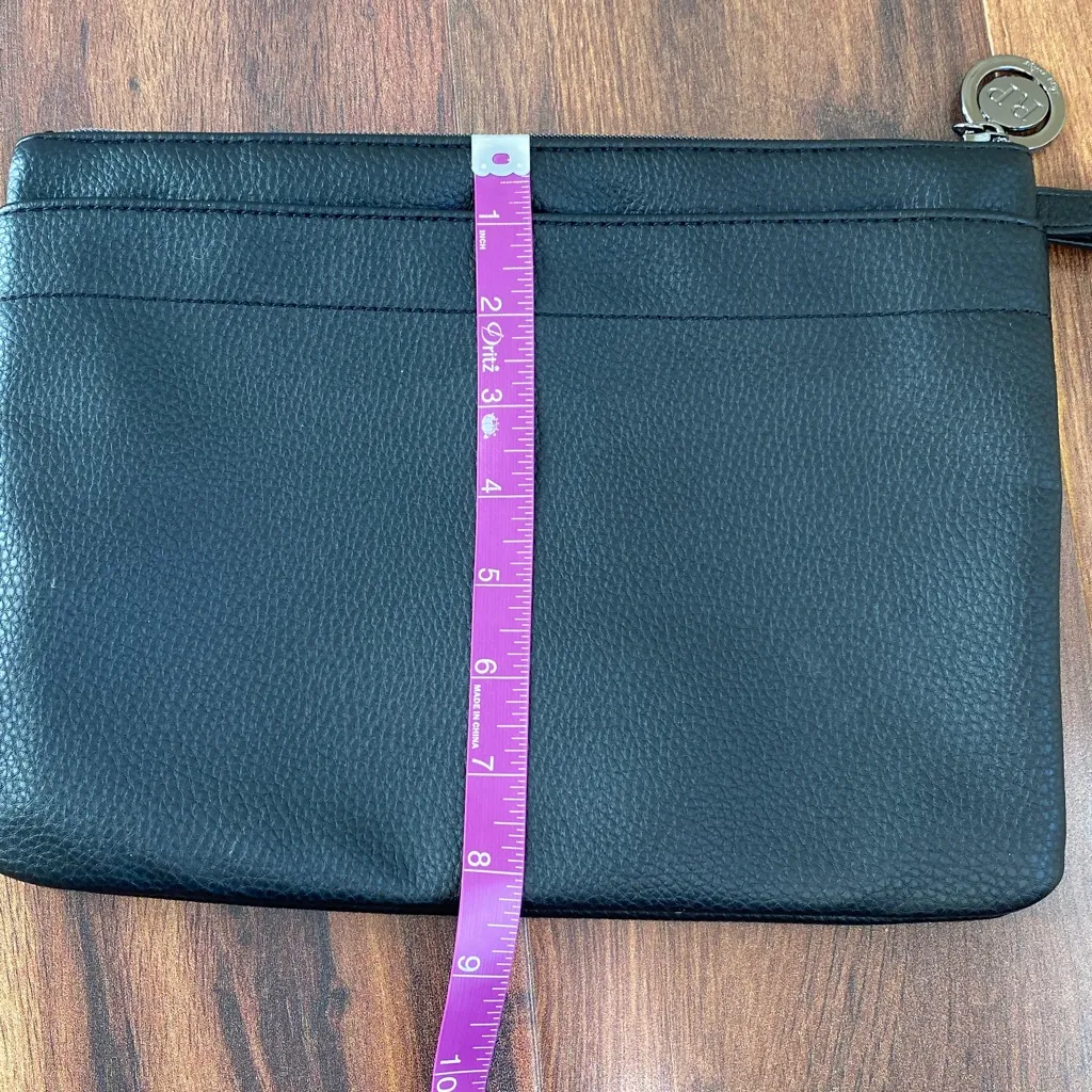 Rachel Parcell Itzy Ritzy Pebble Leather Wristlet Clutch Bag Magnetic Sleeve Black - Image 5