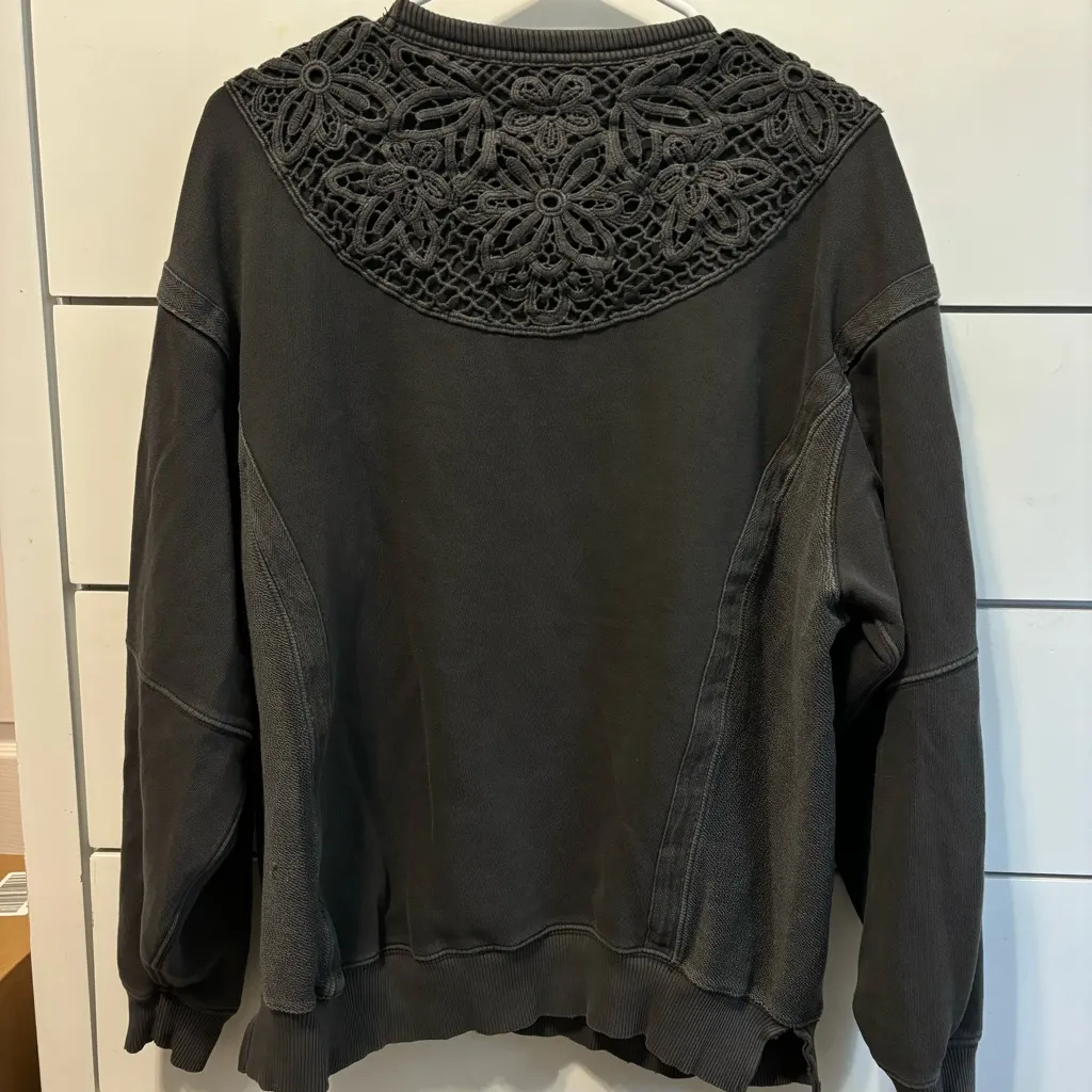 Aerie Keep It Light Crochet Crew Sweatshirt - Image 4