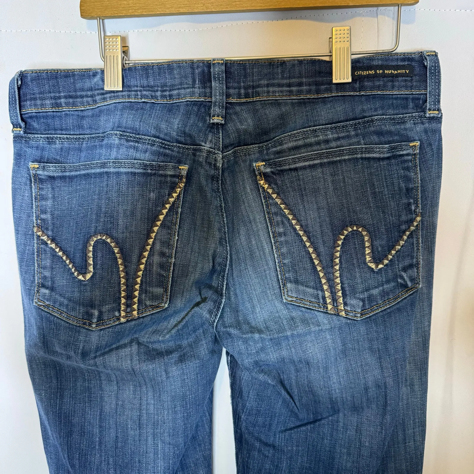 Citizens Of Humanity Low Rise Bootcut Jeans Sz 30 Medium Wash Stretch Denim USA - Image 4