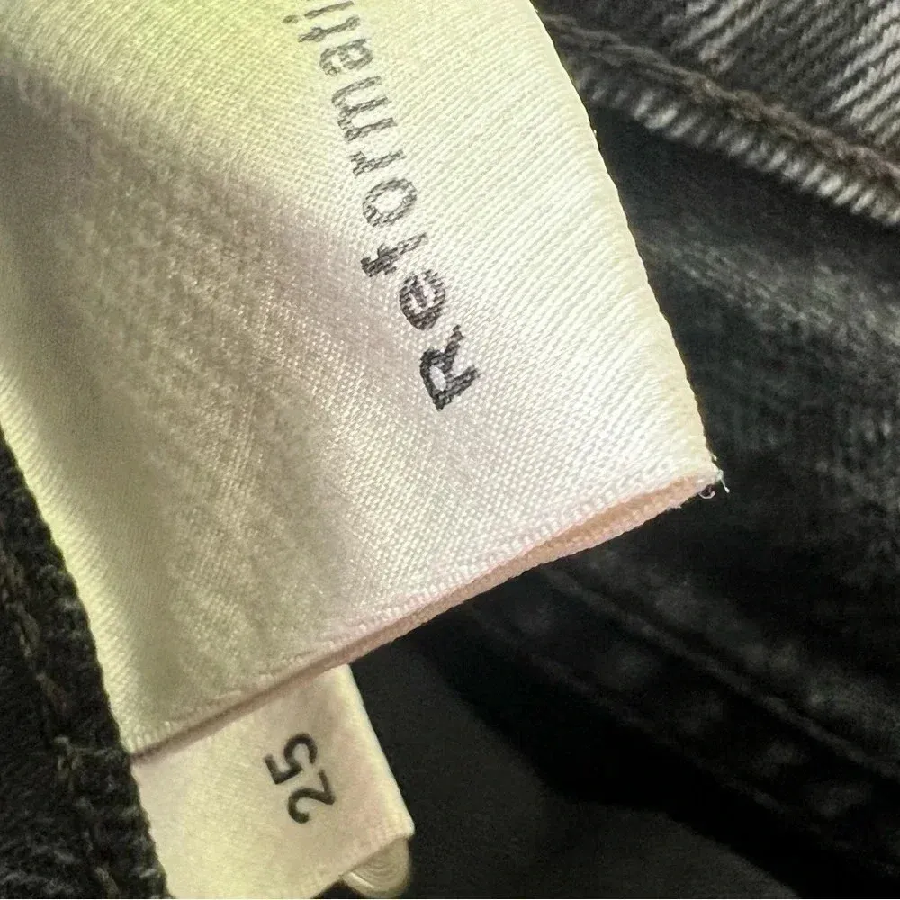 Reformation Dixie High Waisted‎ Distressed Black Denim Button Fly Shorts Size 25 - Image 7