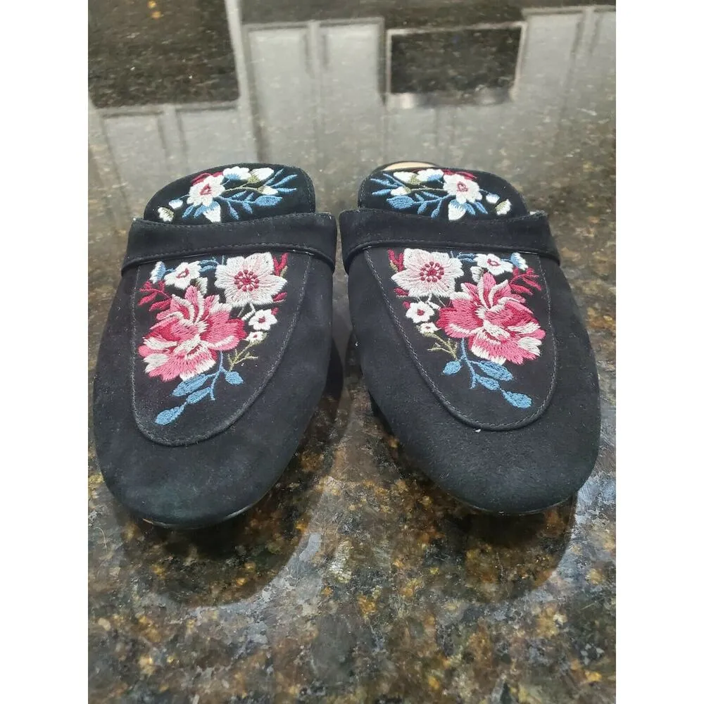 White House Black Market Women's Floral Closed Toe Low Top Mules Shoes Size 8M - Image 3