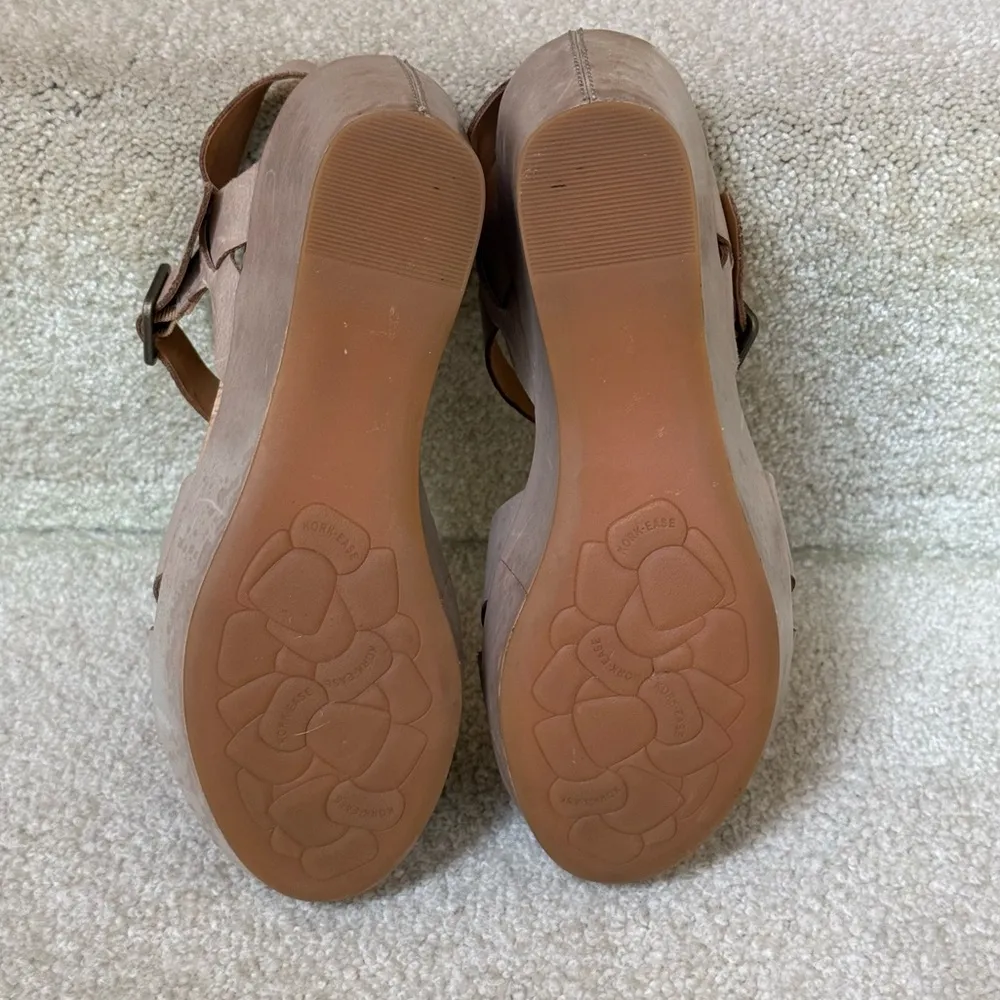 Kork-Ease‎ Ava 2.0 Leather Suede Wedge Sandal Gold Metallic Size 9 K37322 - Image 8