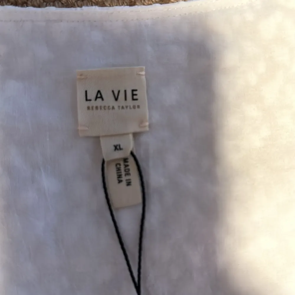 La Vie Leaf Embroidered Cotton Top nwt $195 extra large XL corset - Image 13