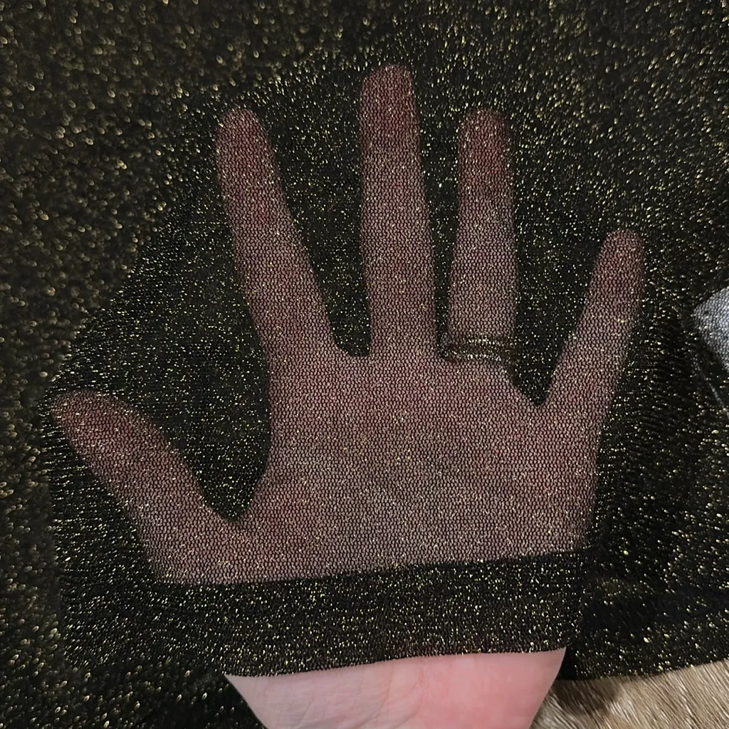 NWT sheer mesh sparkly mock turtle neck small shirt - Image 2